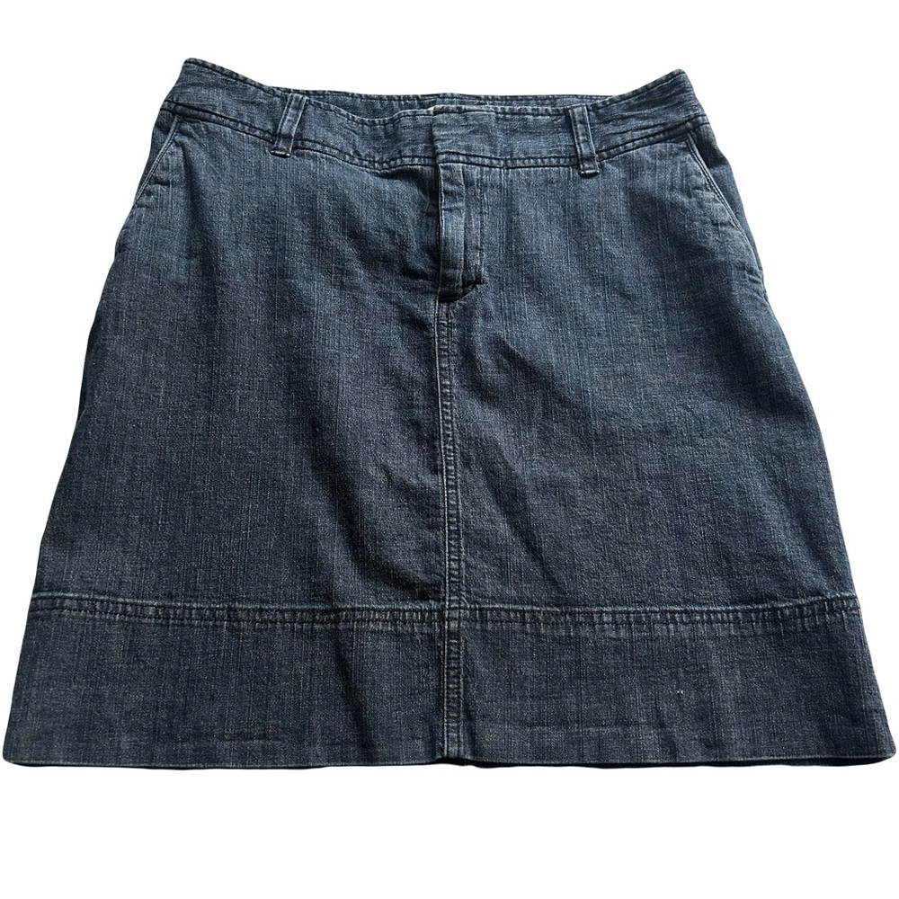 Merona Gray and Blue A-Line Knee-Length Skirt
